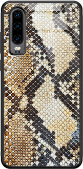 Casimoda Huawei P30 glazen hardcase - Golden snake Goudkleurig
