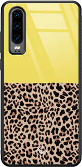 Casimoda Huawei P30 glazen hardcase - Luipaard geel