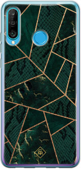 Casimoda Huawei P30 Lite siliconen hoesje - Abstract groen