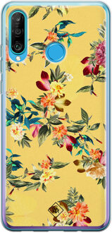 Casimoda Huawei P30 Lite siliconen hoesje - Floral days Geel