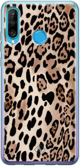 Casimoda Huawei P30 Lite siliconen hoesje - Golden wildcat Bruin/beige
