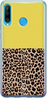 Casimoda Huawei P30 Lite siliconen hoesje - Luipaard geel