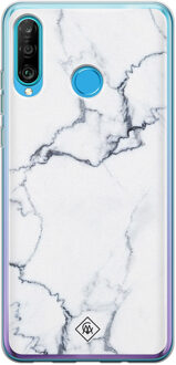 Casimoda Huawei P30 Lite siliconen hoesje - Marmer grijs Grijs/zilverkleurig