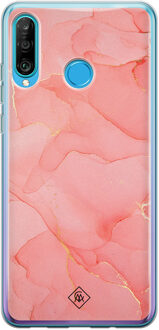Casimoda Huawei P30 Lite siliconen hoesje - Marmer roze