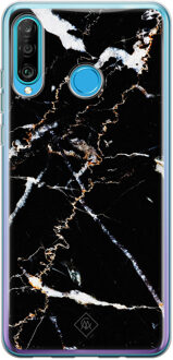 Casimoda Huawei P30 Lite siliconen hoesje - Marmer zwart