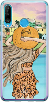 Casimoda Huawei P30 Lite siliconen hoesje - Sunset girl Multi