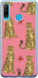 Casimoda Huawei P30 Lite siliconen hoesje - The pink leopard Roze
