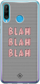 Casimoda Huawei P30 Lite siliconen telefoonhoesje - Blah blah blah Blauw, Roze