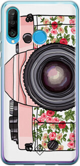 Casimoda Huawei P30 Lite siliconen telefoonhoesje - Hippie camera Roze