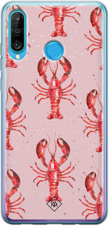 Casimoda Huawei P30 Lite siliconen telefoonhoesje - Lobster all the way Roze