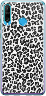 Casimoda Huawei P30 Lite siliconen telefoonhoesje - Luipaard grijs Grijs/zilverkleurig