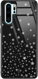 Casimoda Huawei P30 Pro glazen hardcase - Falling stars Zwart