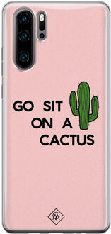 Casimoda Huawei P30 Pro siliconen hoesje - Go sit on a cactus Roze
