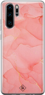 Casimoda Huawei P30 Pro siliconen hoesje - Marmer roze