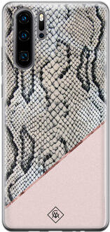Casimoda Huawei P30 Pro siliconen hoesje - Snake print Roze