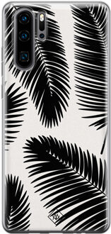 Casimoda Huawei P30 Pro siliconen telefoonhoesje - Palm leaves silhouette Zwart