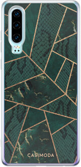 Casimoda Huawei P30 siliconen hoesje - Abstract groen