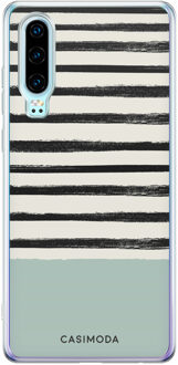Casimoda Huawei P30 siliconen hoesje - Stripes on stripes Blauw