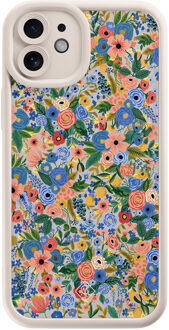 Casimoda iPhone 11 beige case - Floral garden Blauw