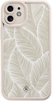 Casimoda iPhone 11 beige case - Palmy leaves beige Bruin/beige