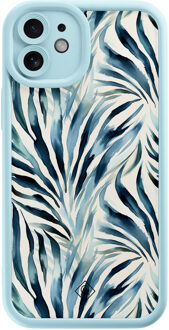 Casimoda iPhone 11 blauwe case - Japandi waves