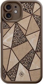 Casimoda iPhone 11 bruine case - Leopard abstract Bruin/beige