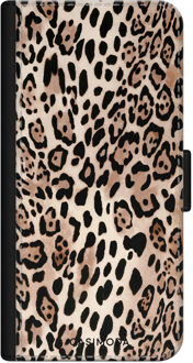 Casimoda iPhone 11 flipcase - Luipaard print Bruin/beige