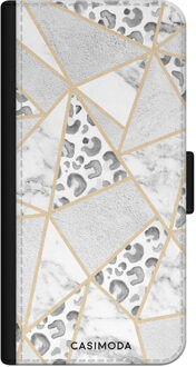 Casimoda iPhone 11 flipcase - Stone & leopard Grijs/zilverkleurig