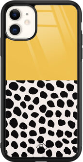 Casimoda iPhone 11 glazen hardcase - Abstract geel
