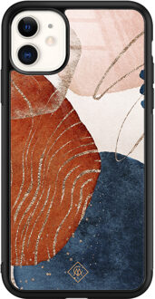 Casimoda iPhone 11 glazen hardcase - Abstract terracotta Multi