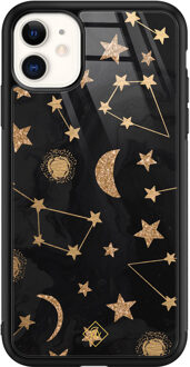 Casimoda iPhone 11 glazen hardcase - Counting the stars Goudkleurig