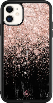 Casimoda iPhone 11 glazen hardcase - Marmer twist Zwart