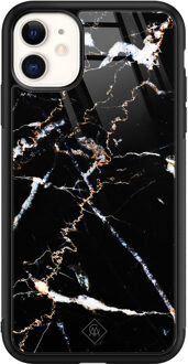 Casimoda iPhone 11 glazen hardcase - Marmer zwart