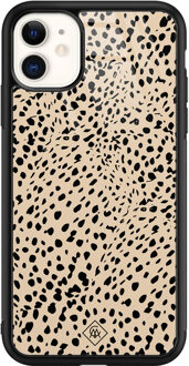 Casimoda iPhone 11 glazen hardcase - Spot on Bruin/beige