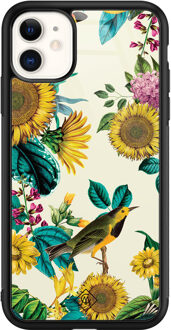 Casimoda iPhone 11 glazen hardcase - Sunflowers Geel