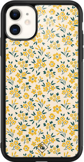 Casimoda iPhone 11 glazen hardcase - Yellow garden Geel