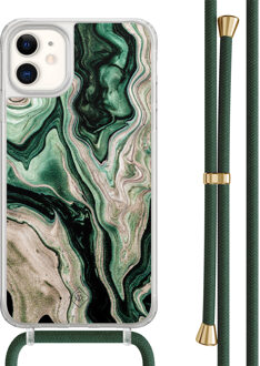 Casimoda iPhone 11 hoesje met groen koord - Green waves