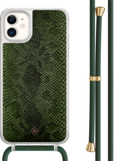 Casimoda iPhone 11 hoesje met groen koord - Snake mix