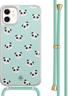Casimoda iPhone 11 hoesje met mint koord - Panda print