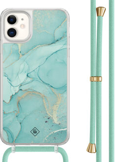 Casimoda iPhone 11 hoesje met mint koord - Touch of mint