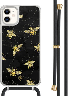 Casimoda iPhone 11 hoesje met zwart koord - Bee happy