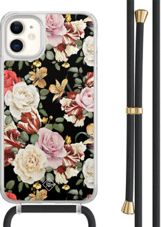 Casimoda iPhone 11 hoesje met zwart koord - Flowerpower Multi