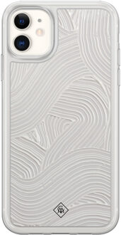 Casimoda iPhone 11 hybride hoesje - Abstract beige waves Geel