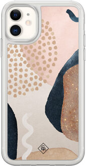 Casimoda iPhone 11 hybride hoesje - Abstract dots Bruin/beige