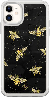 Casimoda iPhone 11 hybride hoesje - Bee happy Zwart