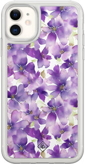 Casimoda iPhone 11 hybride hoesje - Floral violet Paars