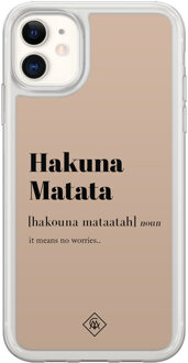 Casimoda iPhone 11 hybride hoesje - Hakuna matata Bruin/beige