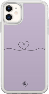 Casimoda iPhone 11 hybride hoesje - Hart lila Paars