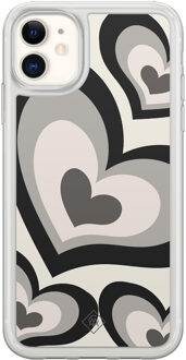 Casimoda iPhone 11 hybride hoesje - Hart swirl zwart