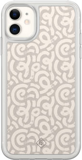 Casimoda iPhone 11 hybride hoesje - Ivory abstraction Multi